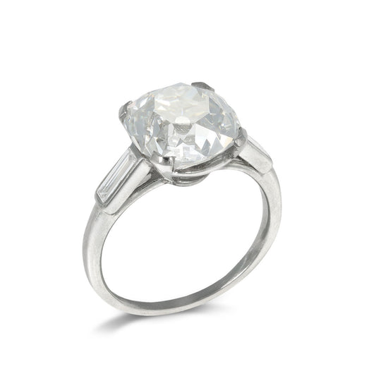 Cartier Paris 1930s Platinum Diamond Ring front