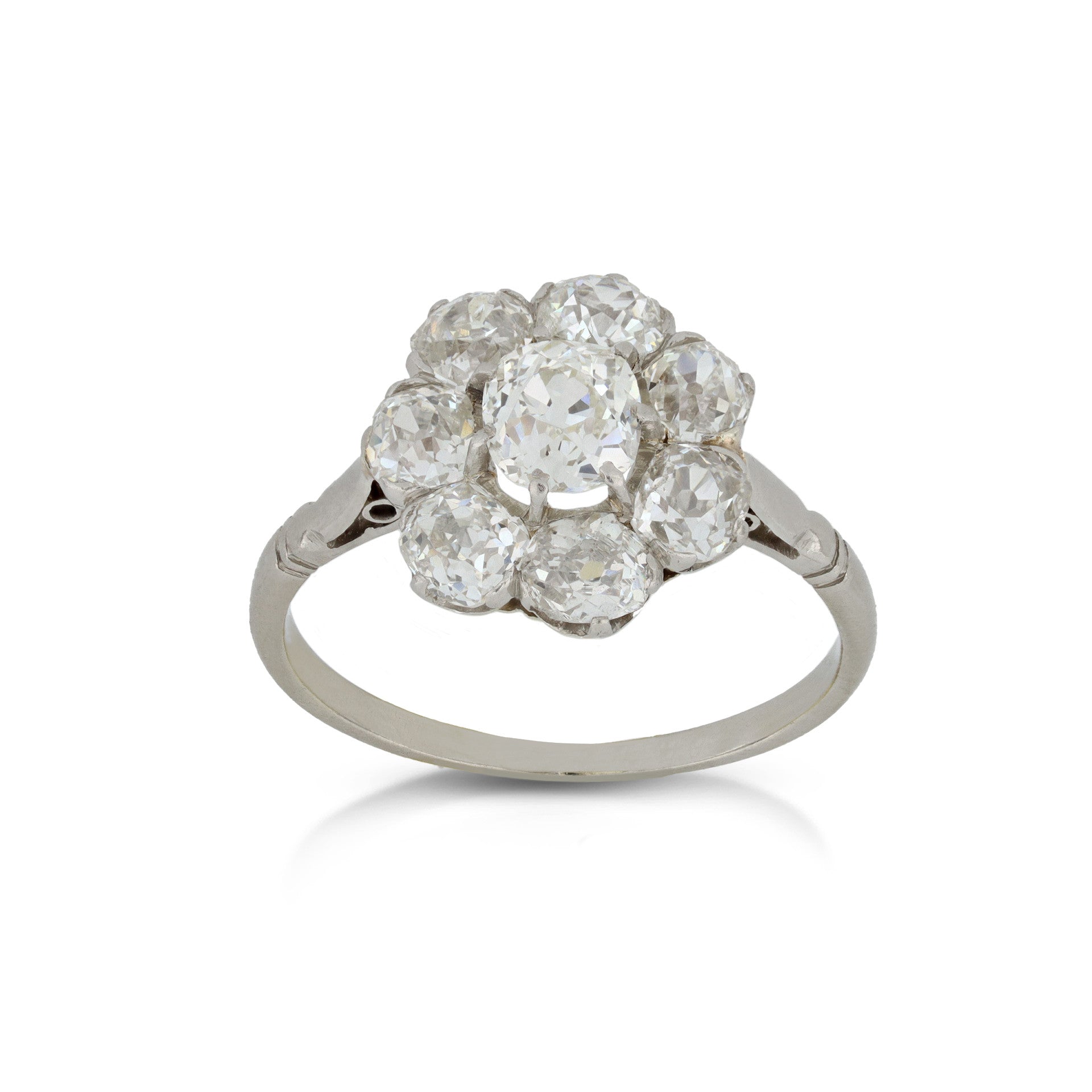 Victorian Platinum Diamond Ring front