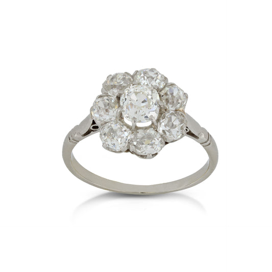 Victorian Platinum Diamond Ring front
