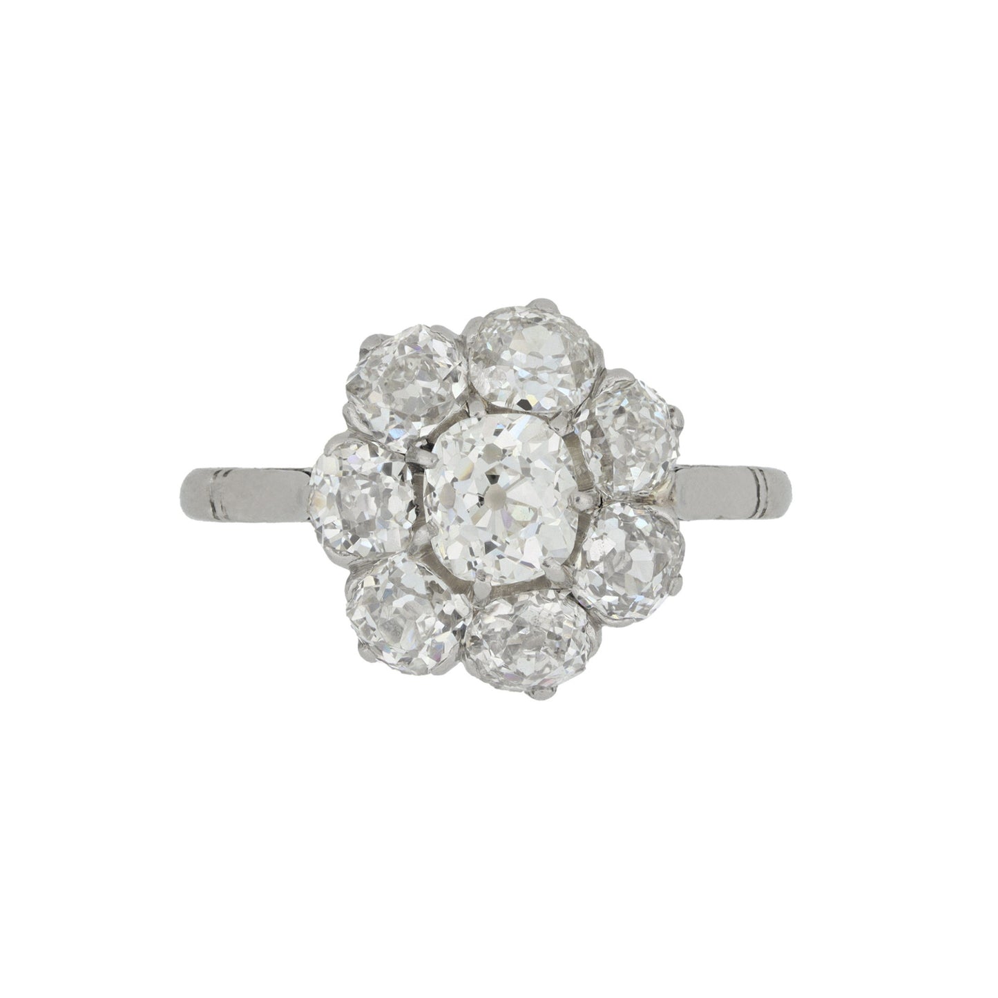 Victorian Platinum Diamond Ring front