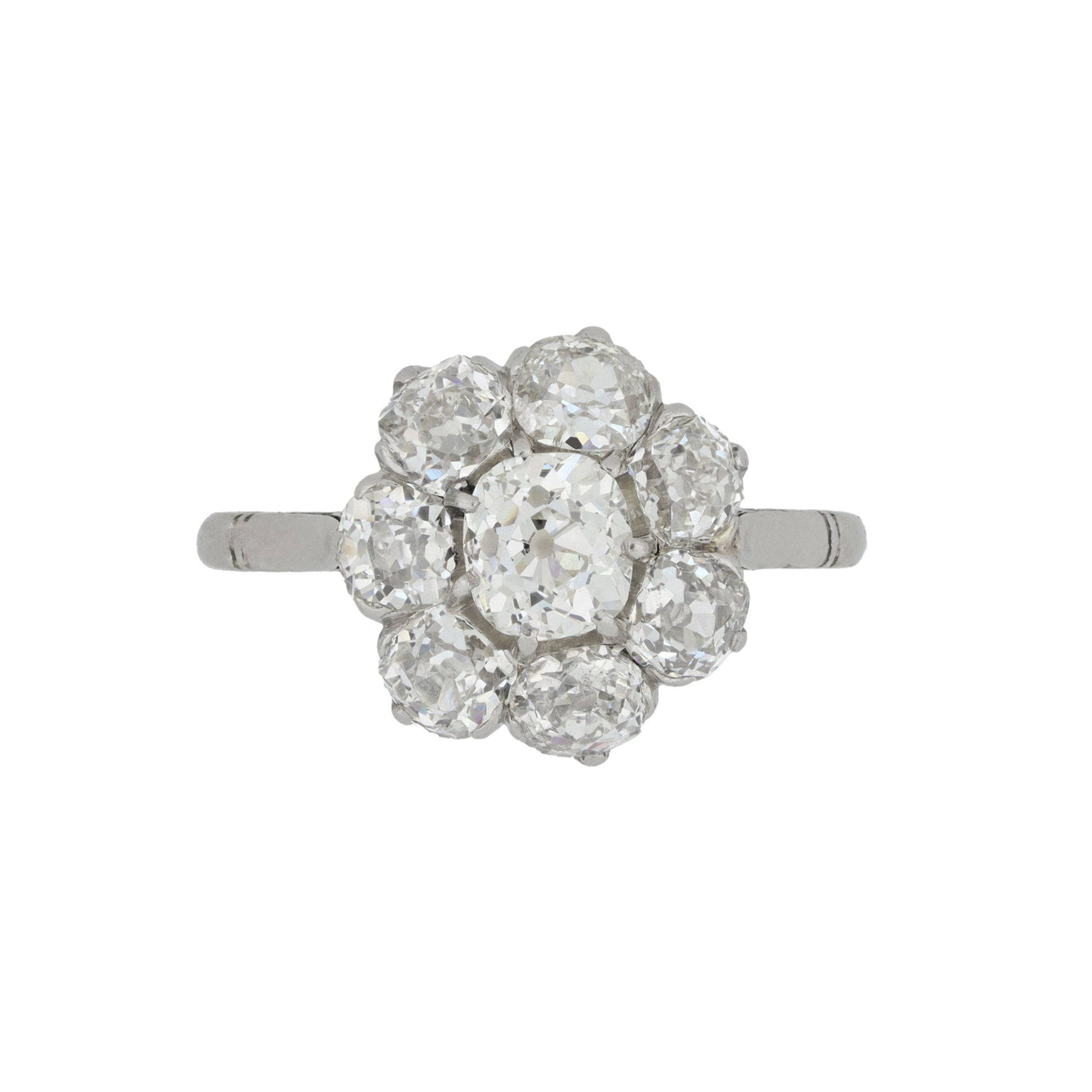 Victorian Platinum Diamond Ring front