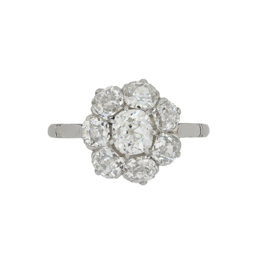 Victorian Platinum Diamond Ring front