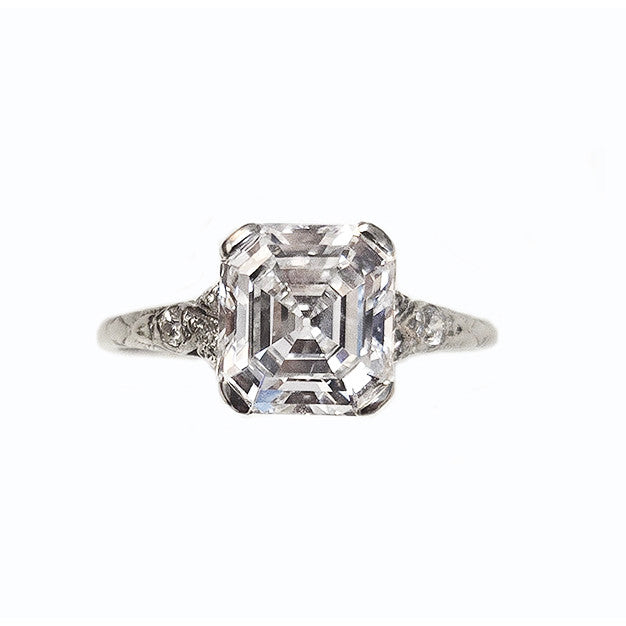 Tiffany & Co. Art Deco Platinum Diamond Ring front