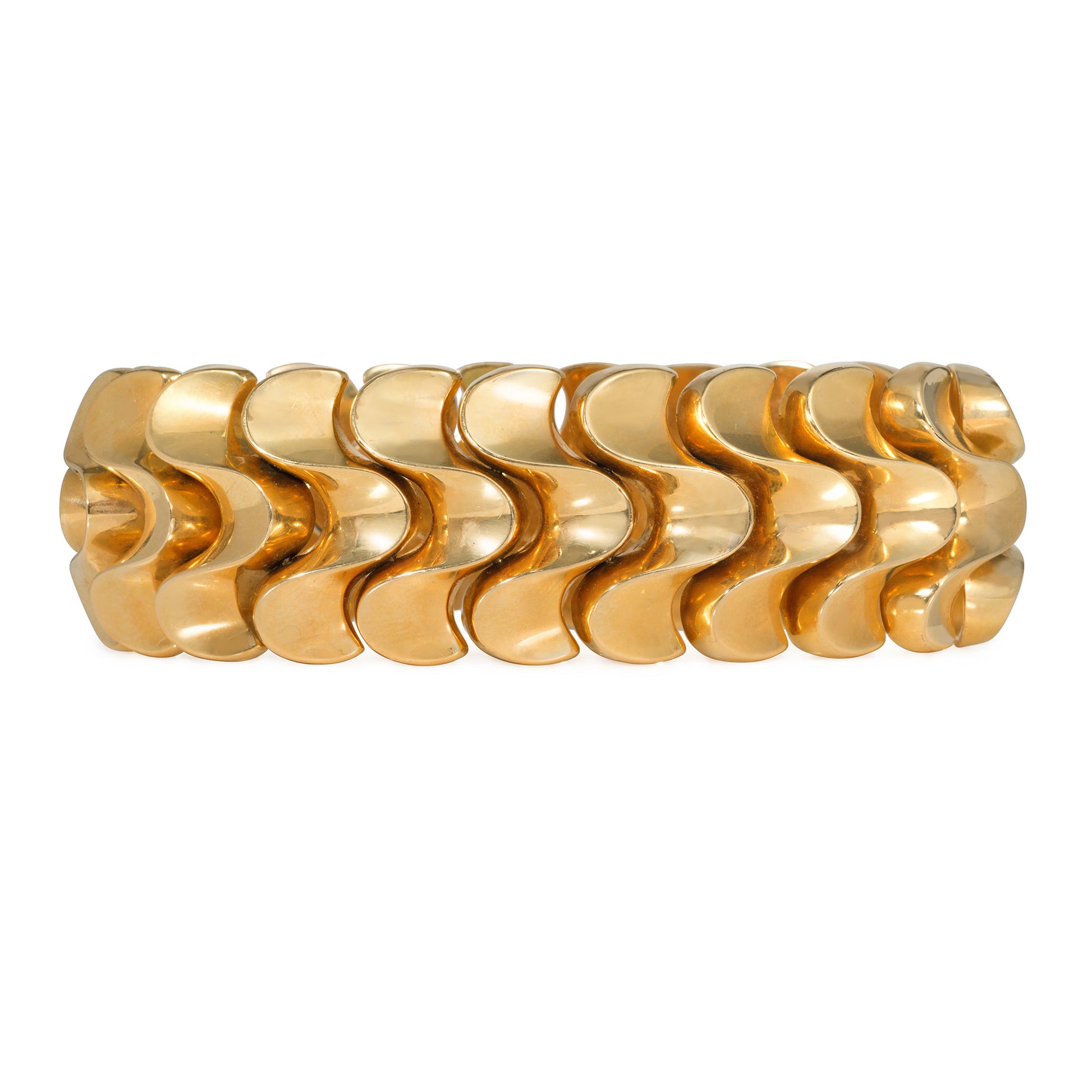 French Retro 18KT Yellow Gold Bracelet front