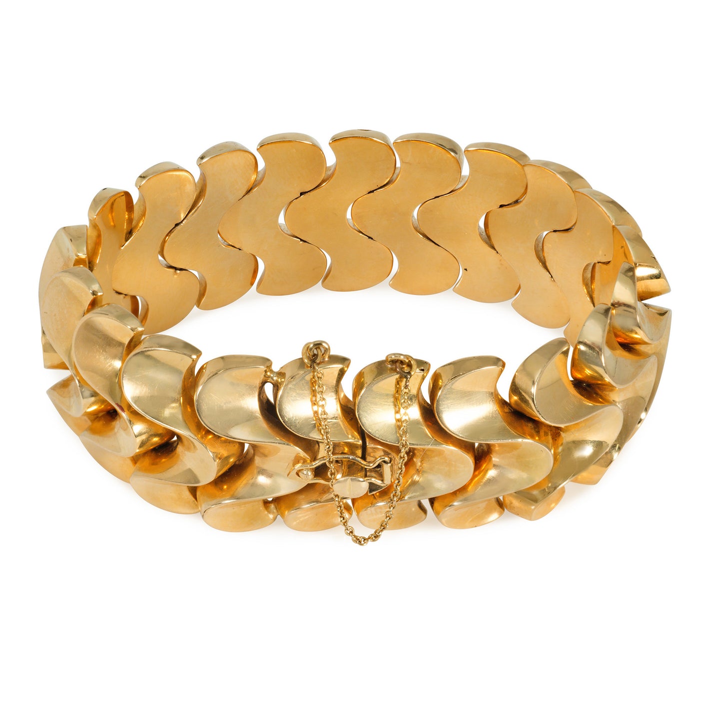 French Retro 18KT Yellow Gold Bracelet back