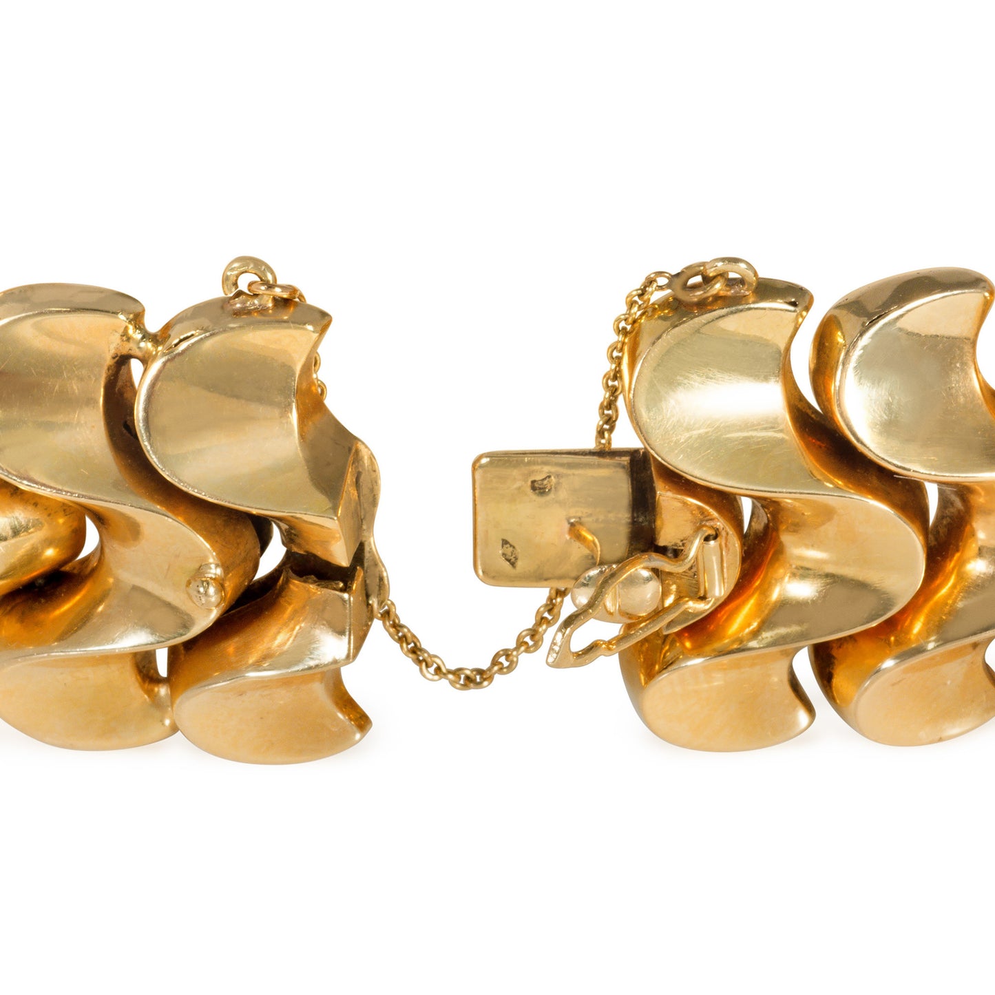 French Retro 18KT Yellow Gold Bracelet clasp