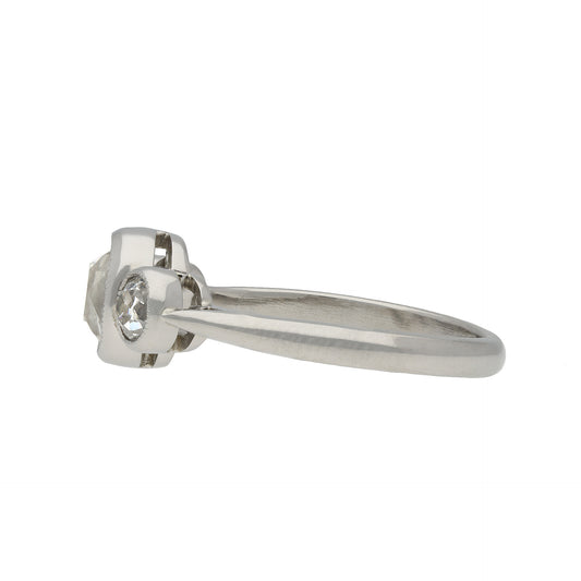 1950s Platinum Diamond Ring side