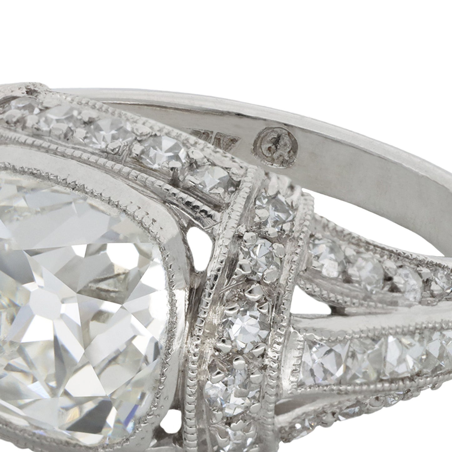 Erwin Reu Co. American 1950s Platinum Diamond Ring stamps