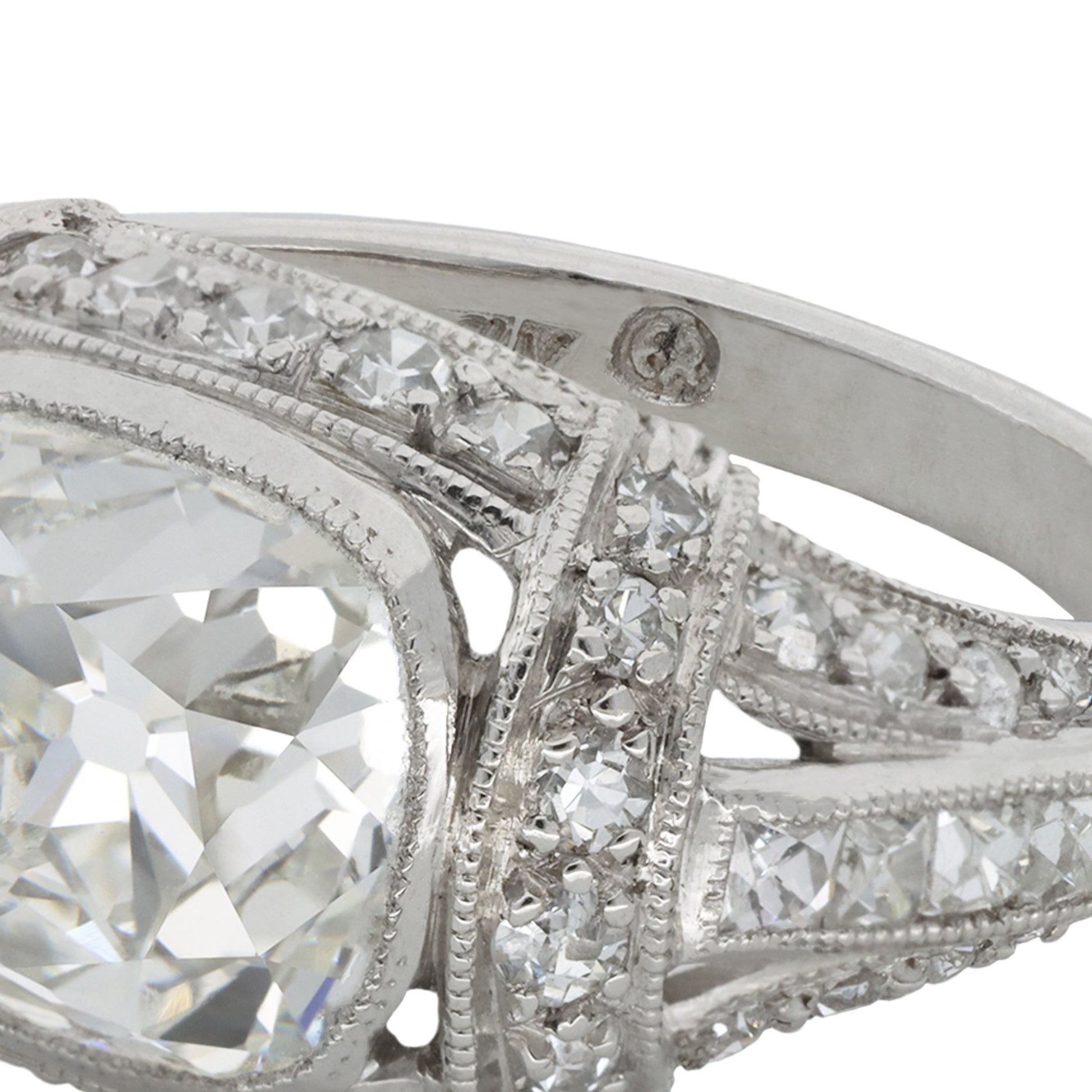 Erwin Reu Co. American 1950s Platinum Diamond Ring stamps