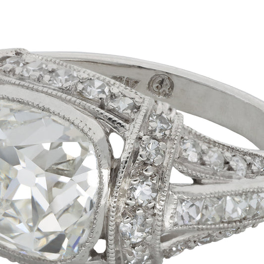 Erwin Reu Co. American 1950s Platinum Diamond Ring stamps