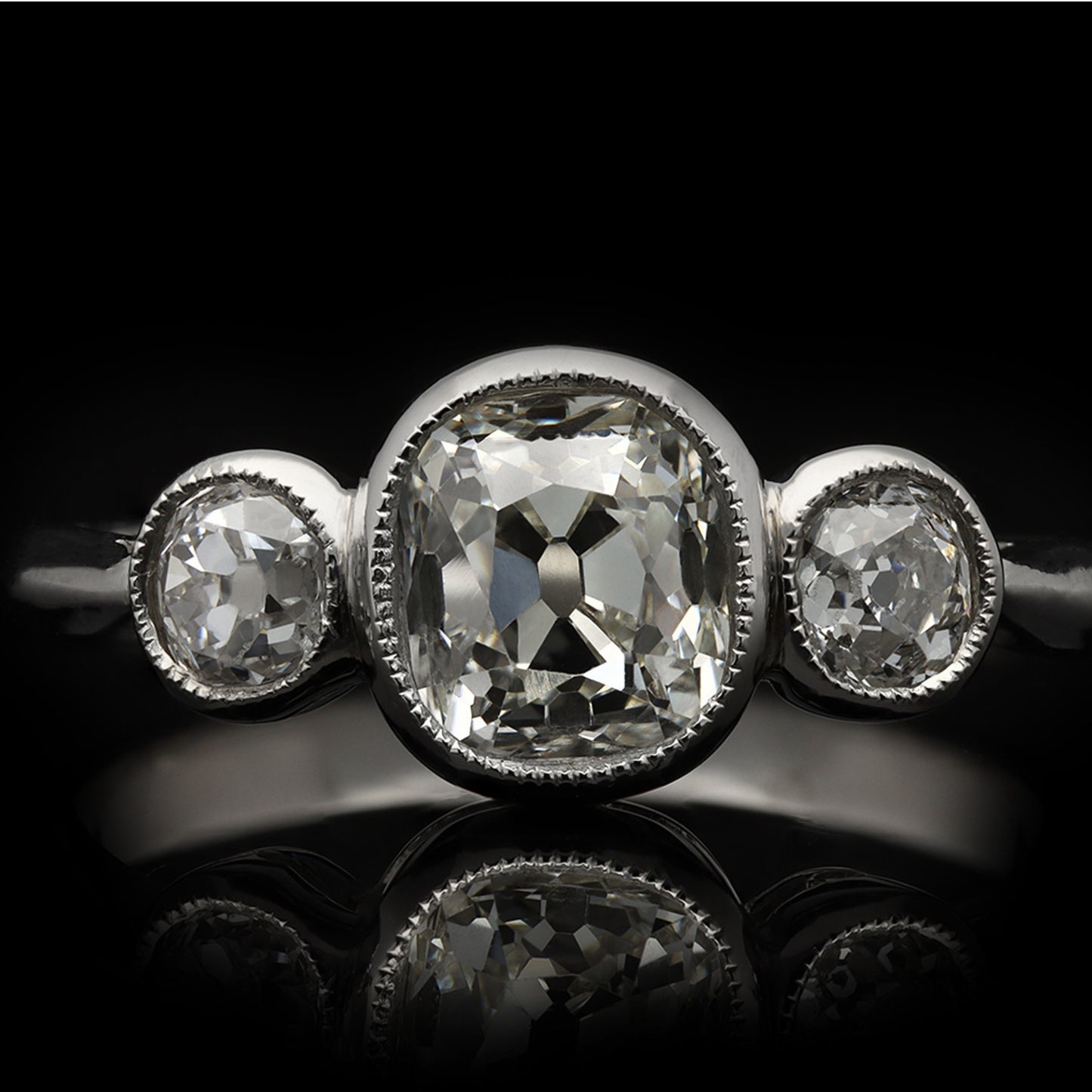1950s Platinum Diamond Ring front 