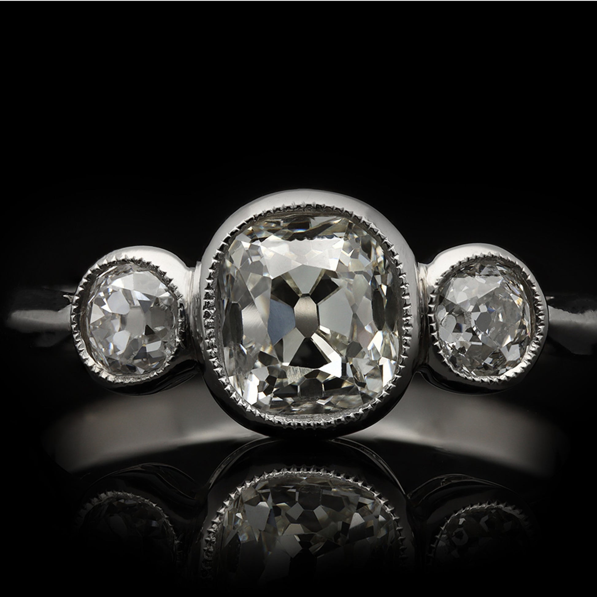 1950s Platinum Diamond Ring front 