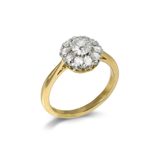 Edwardian Platinum & 18KT Yellow Gold Diamond Ring profile