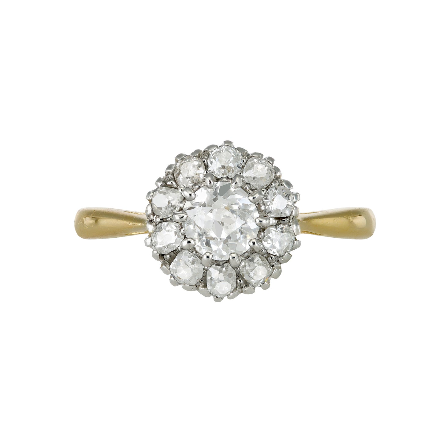 Edwardian Platinum & 18KT Yellow Gold Diamond Ring front