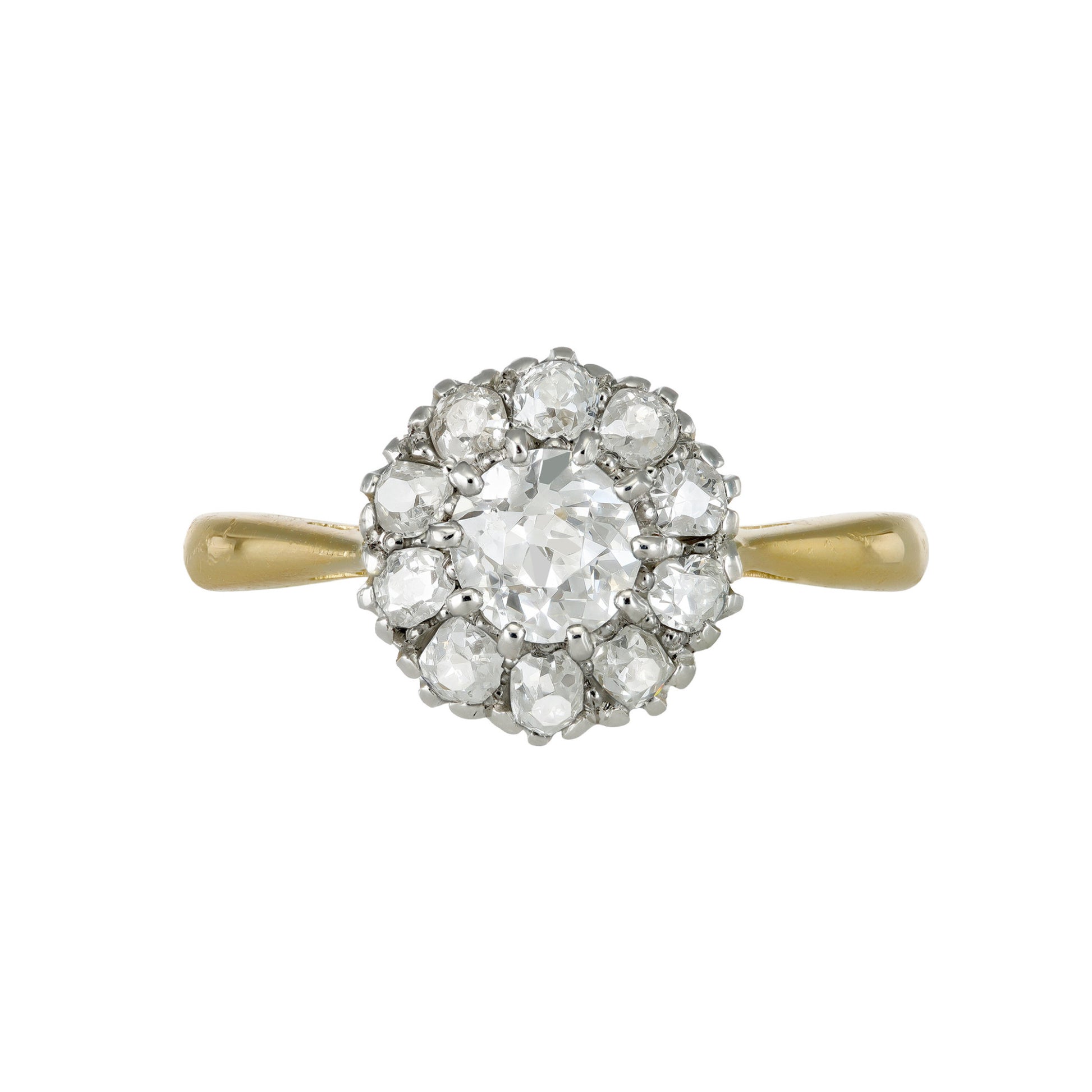 Edwardian Platinum & 18KT Yellow Gold Diamond Ring front