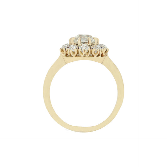 Victorian 18KT Yellow Gold Diamond Ring profile