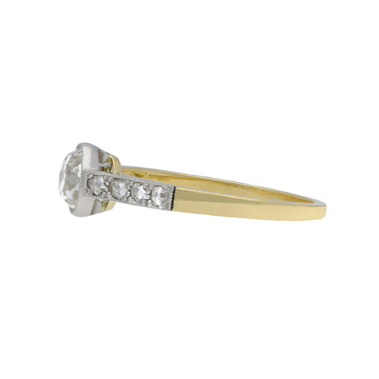 Edwardian Platinum & 18KT Yellow Gold Diamond Ring side