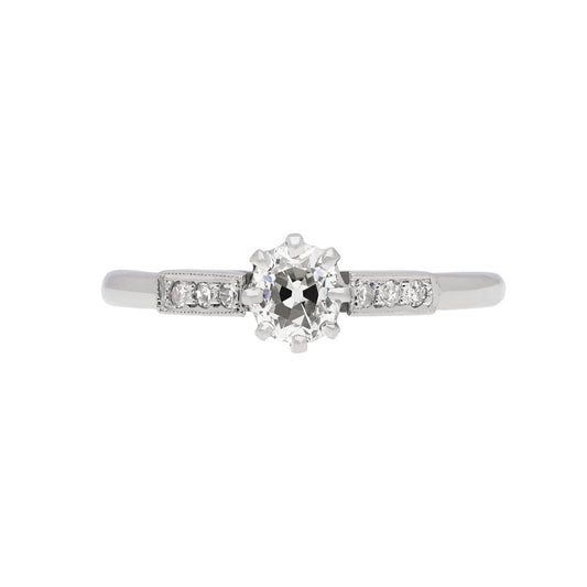 Edwardian Platinum Diamond Ring front