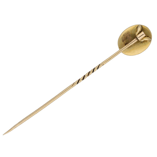 Victorian 18KT Yellow Gold Rock Crystal Fox Pin back