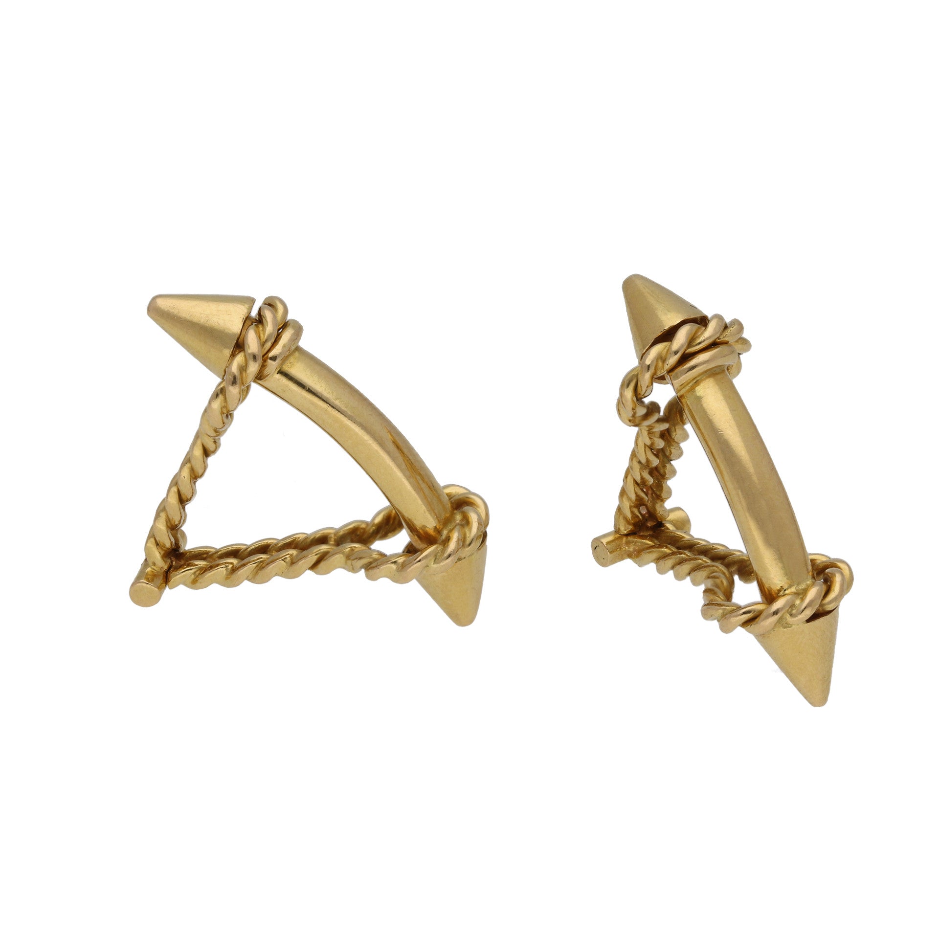 French 1960s 18KT Yellow Gold Cufflinks front