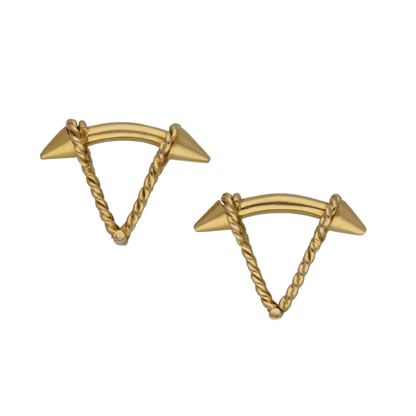 French 1960s 18KT Yellow Gold Cufflinks front