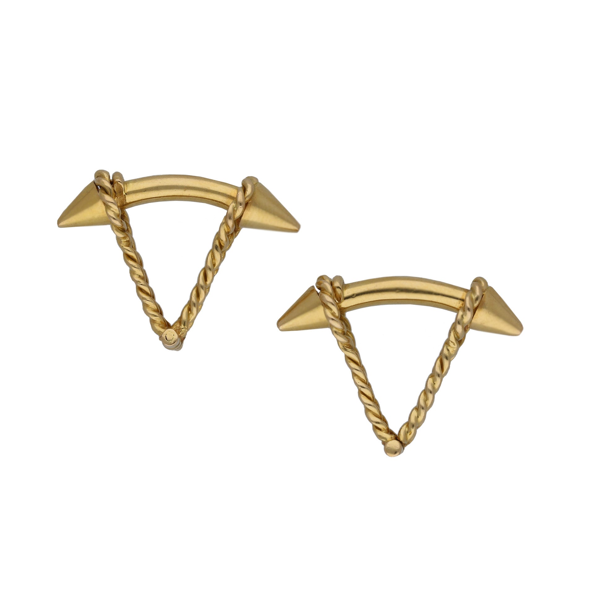 French 1960s 18KT Yellow Gold Cufflinks front