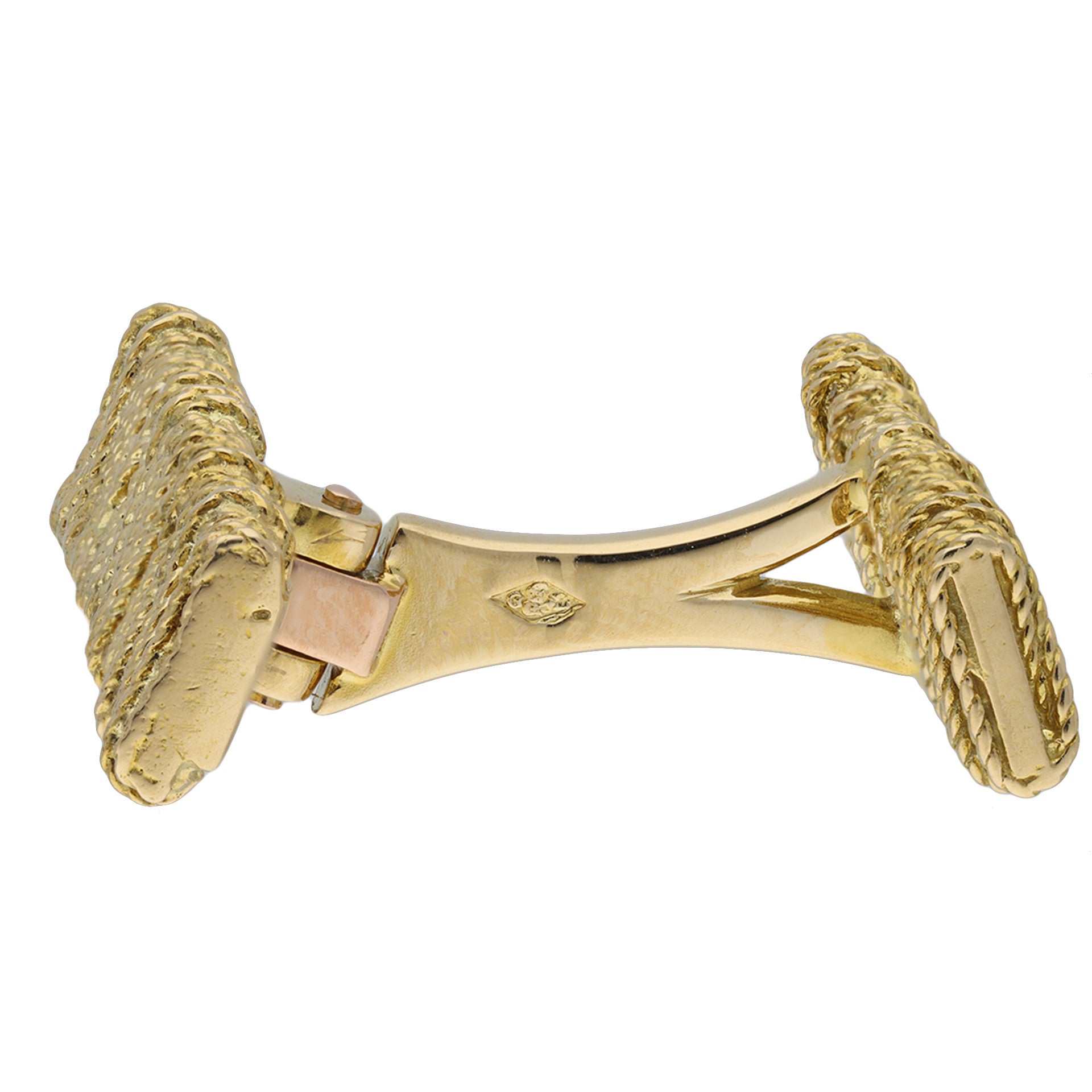 Georges Lenfant France 1960s 18KT Yellow Gold Cufflinks hallmarks