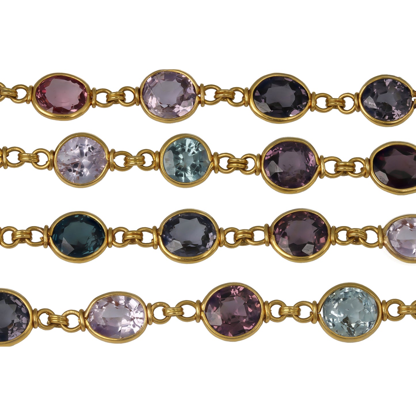 Edwardian 18KT Yellow Gold Spinel Necklace front