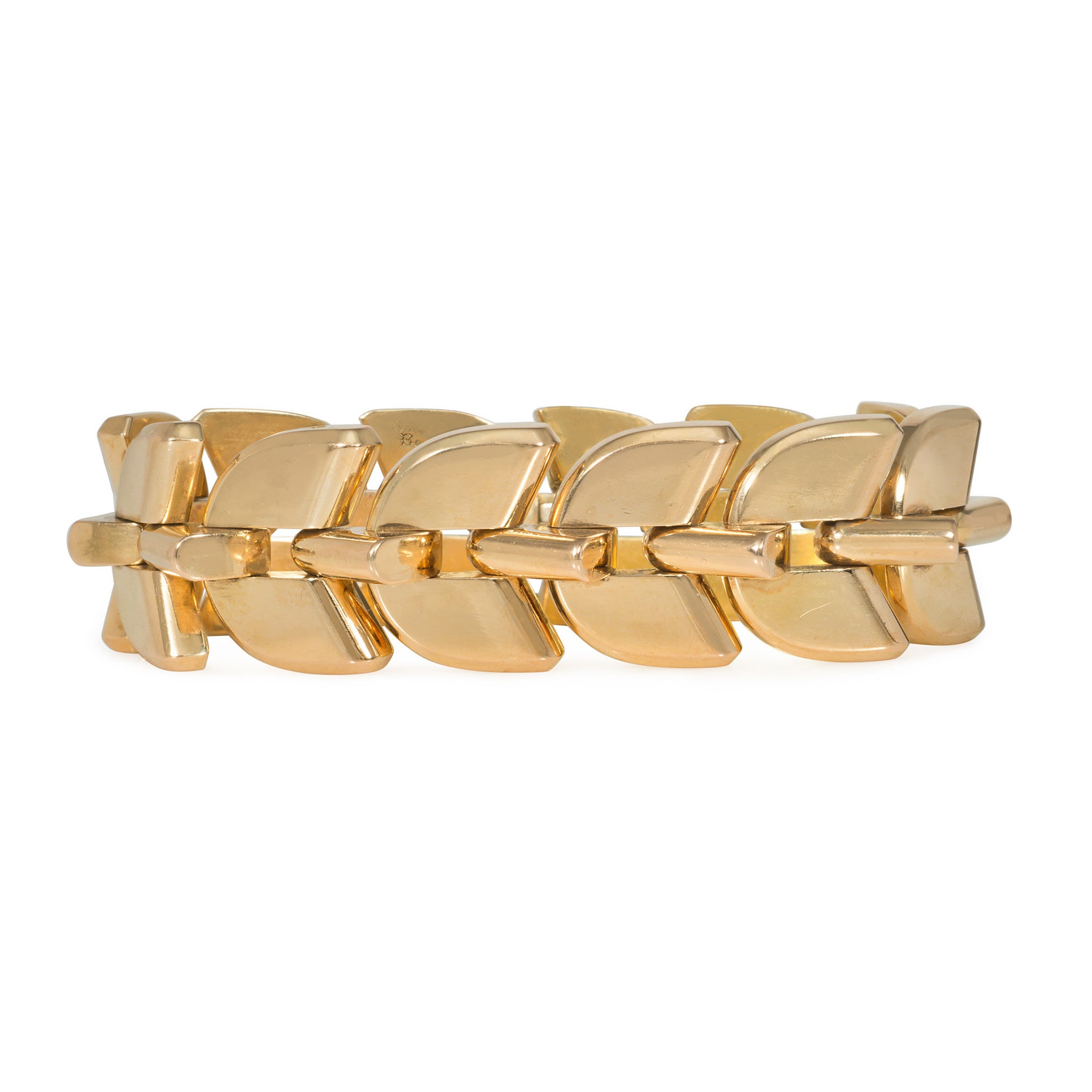 Boucheron Retro 18KT Yellow Gold Palmettes Bracelet front