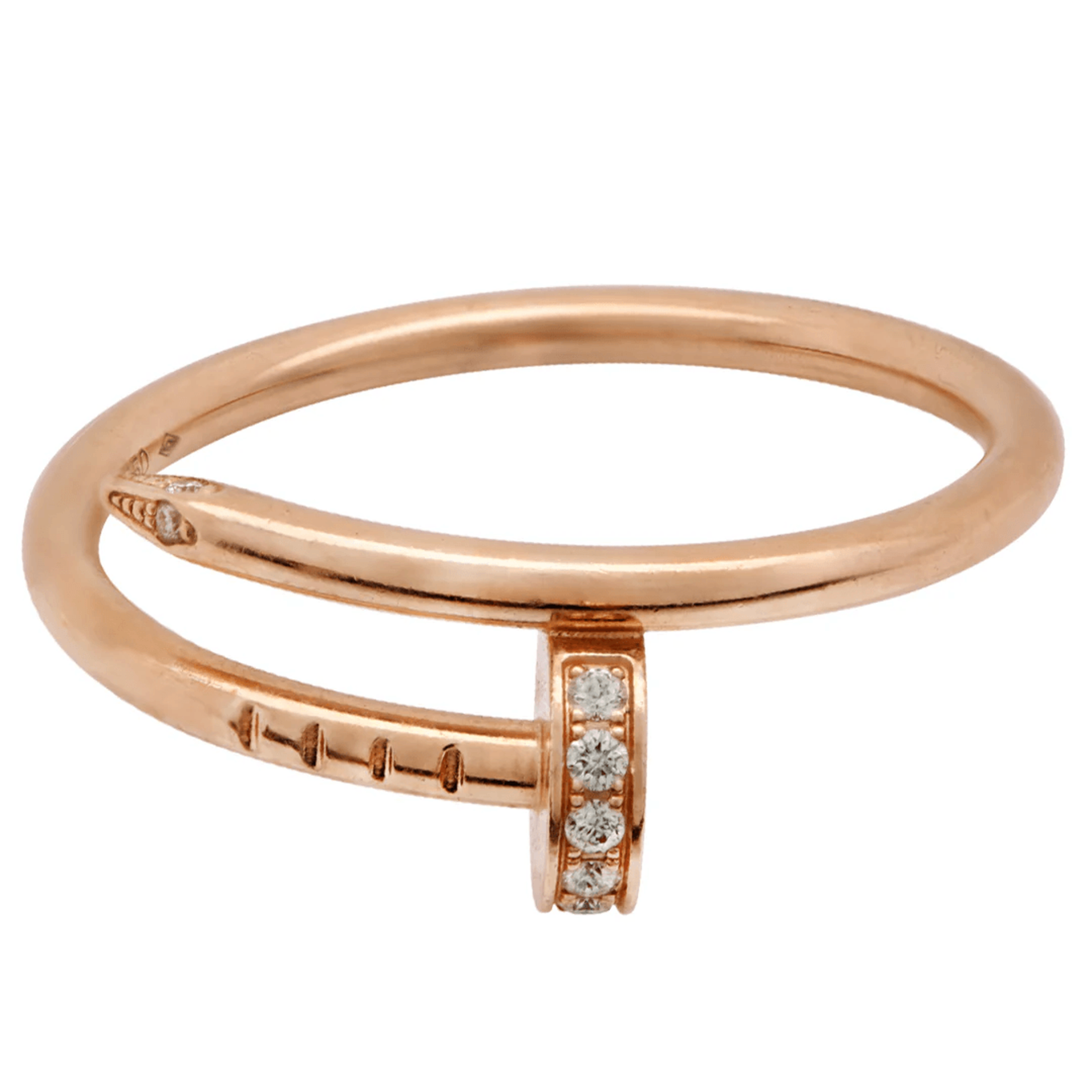Cartier Post-1980s 18KT Rose Gold Diamond Juste Un Clou Ring front