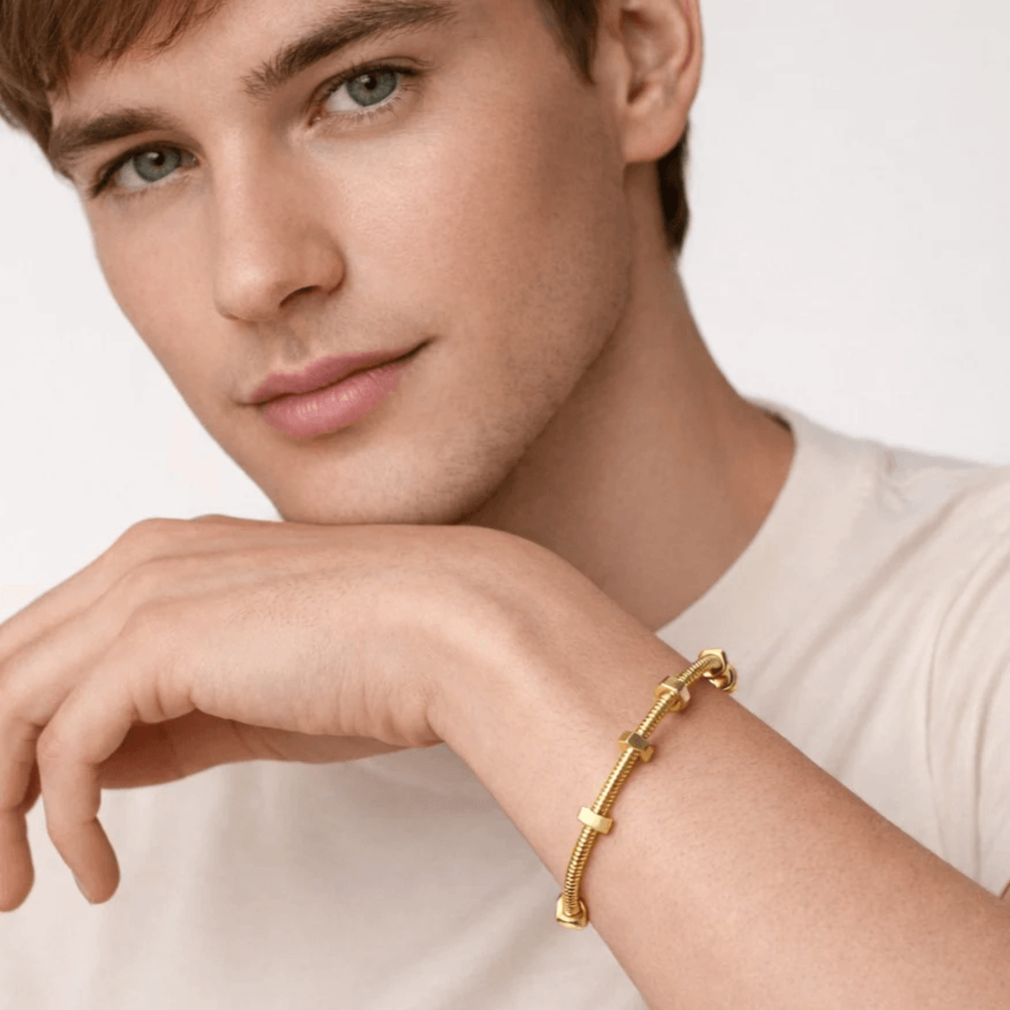 Cartier Post-1980s 18KT Yellow Gold Bracelet on wrist