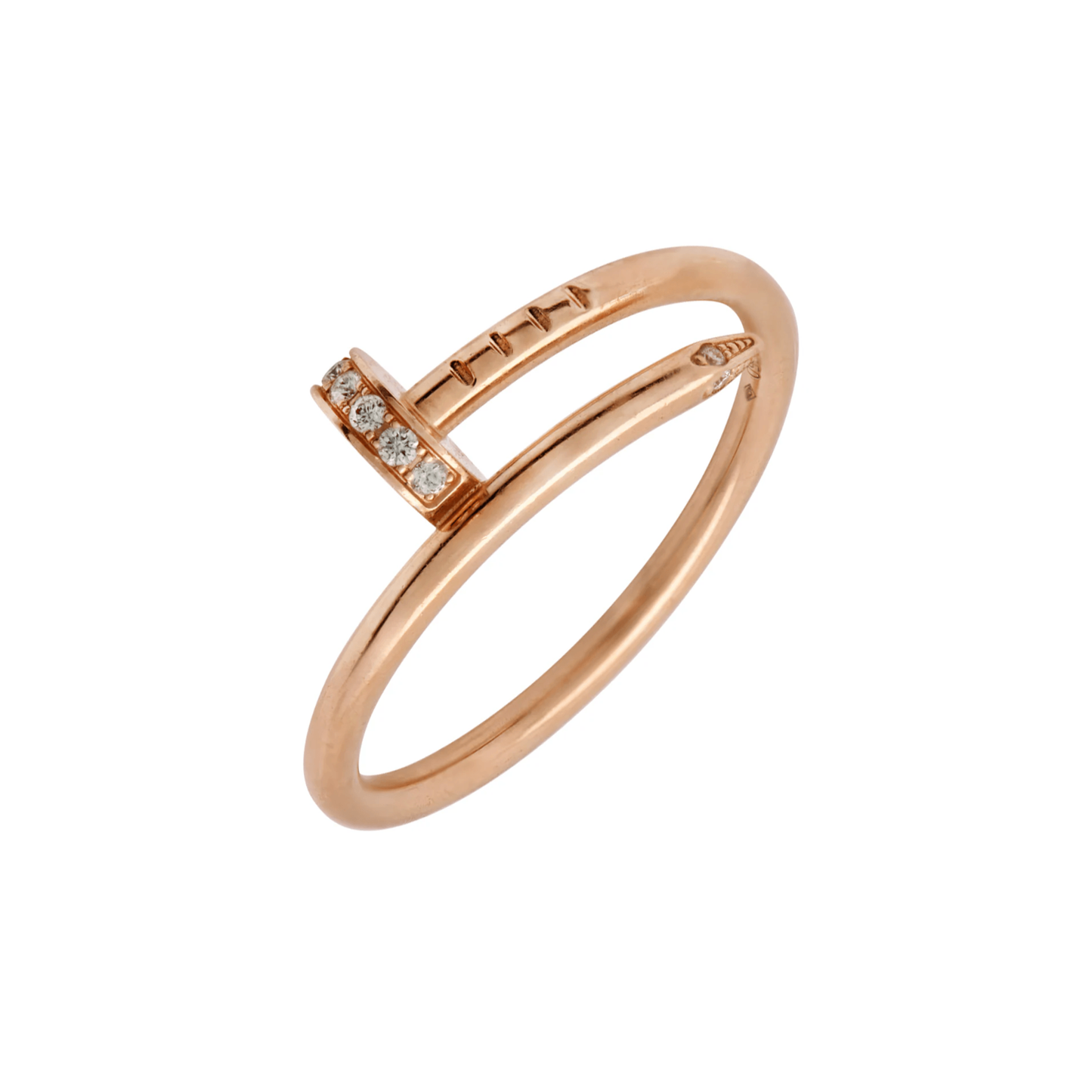 Cartier Post-1980s 18KT Rose Gold Diamond Juste Un Clou Ring front