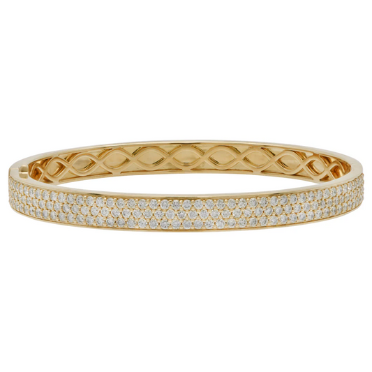 Contemporary 18KT Yellow Gold Diamond Bracelet front