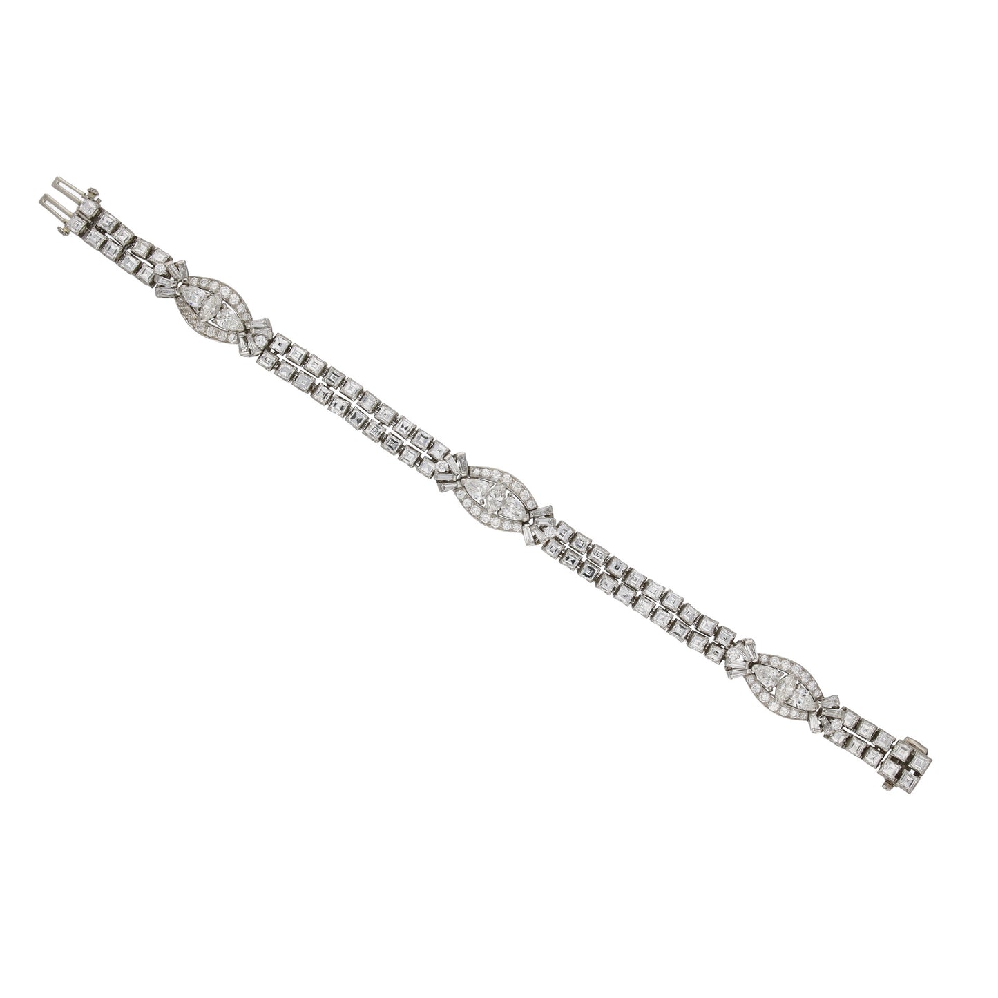 Oscar Heyman Bros. 1950s Platinum Diamond Bracelet front