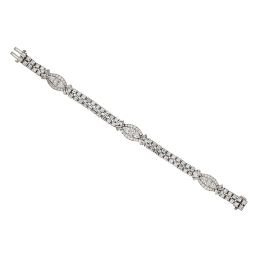 Oscar Heyman Bros. 1950s Platinum Diamond Bracelet front