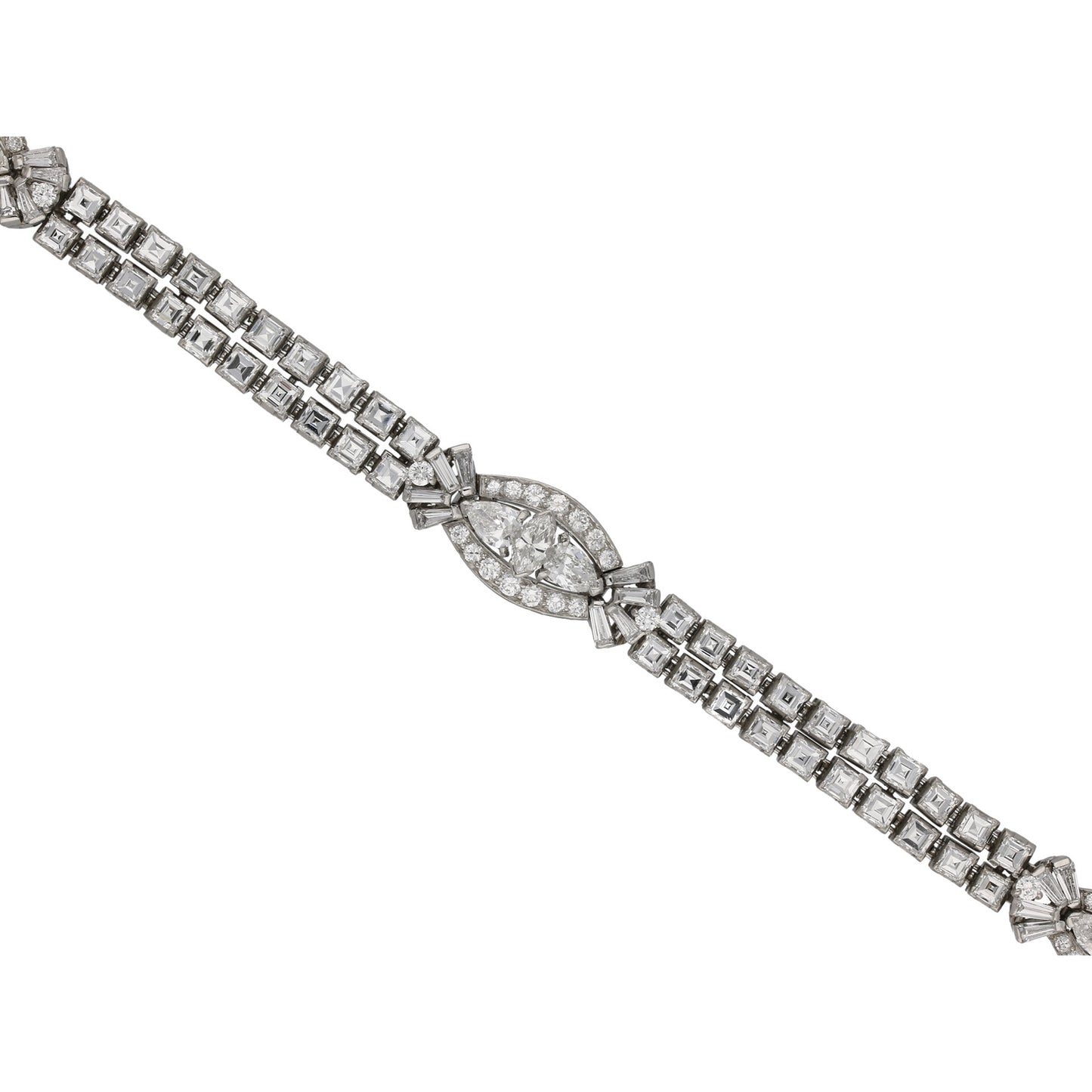 Oscar Heyman Bros. 1950s Platinum Diamond Bracelet front