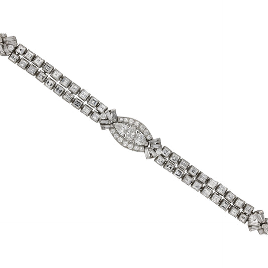 Oscar Heyman Bros. 1950s Platinum Diamond Bracelet front