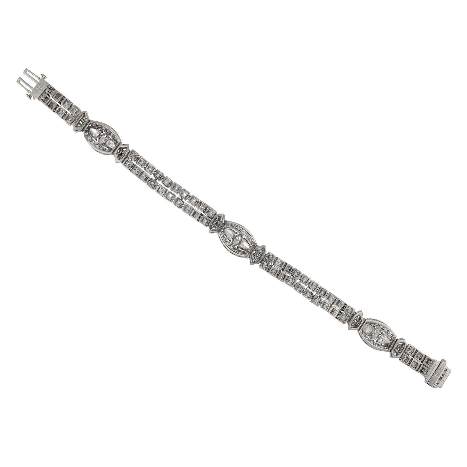 Oscar Heyman Bros. 1950s Platinum Diamond Bracelet back