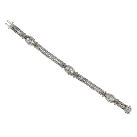 Oscar Heyman Bros. 1950s Platinum Diamond Bracelet back