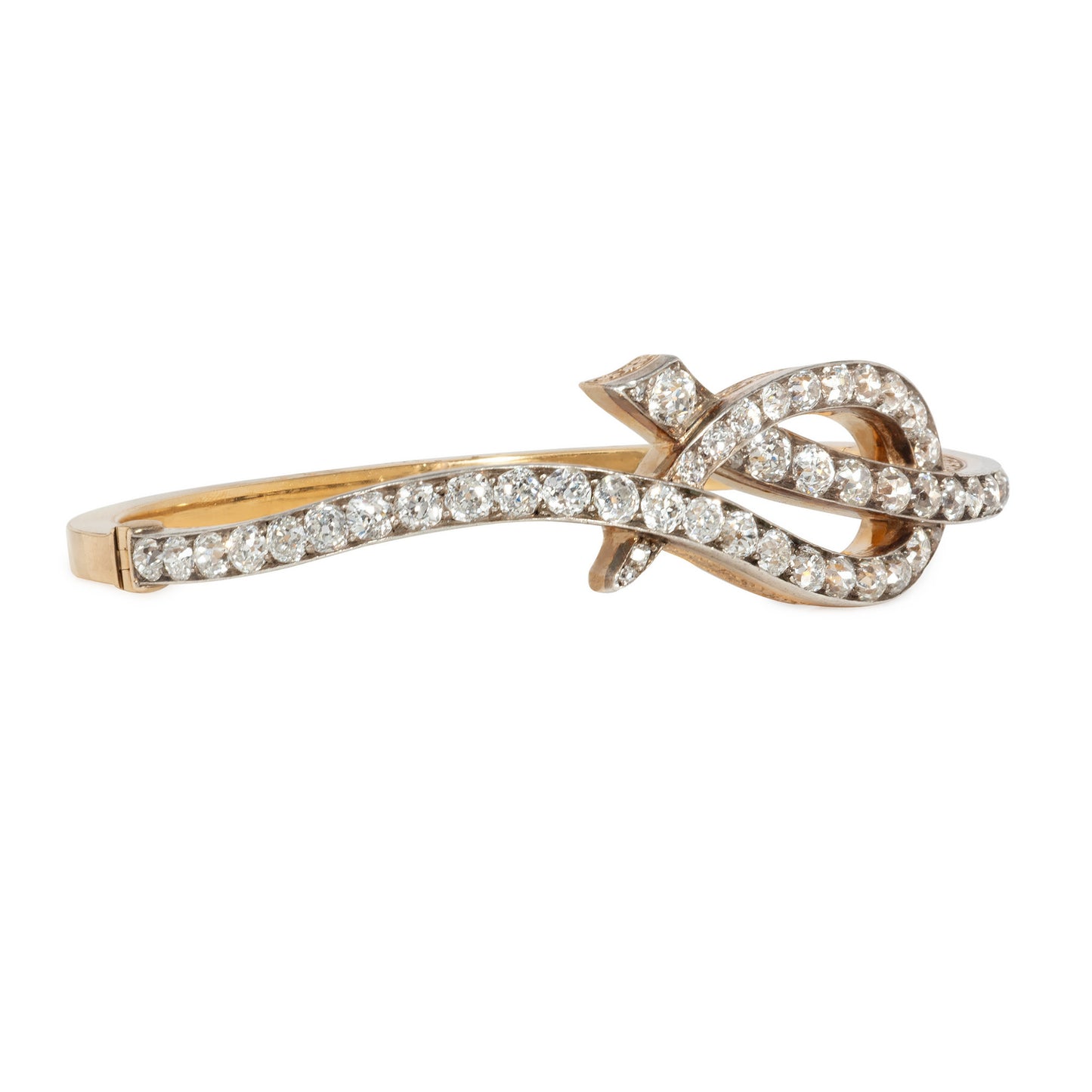 Victorian Silver & 18KT Yellow Gold Diamond Bracelet side