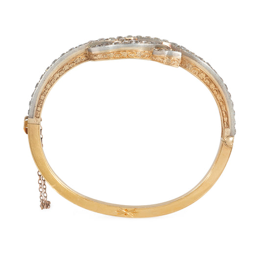 Victorian Silver & 18KT Yellow Gold Diamond Bracelet profile