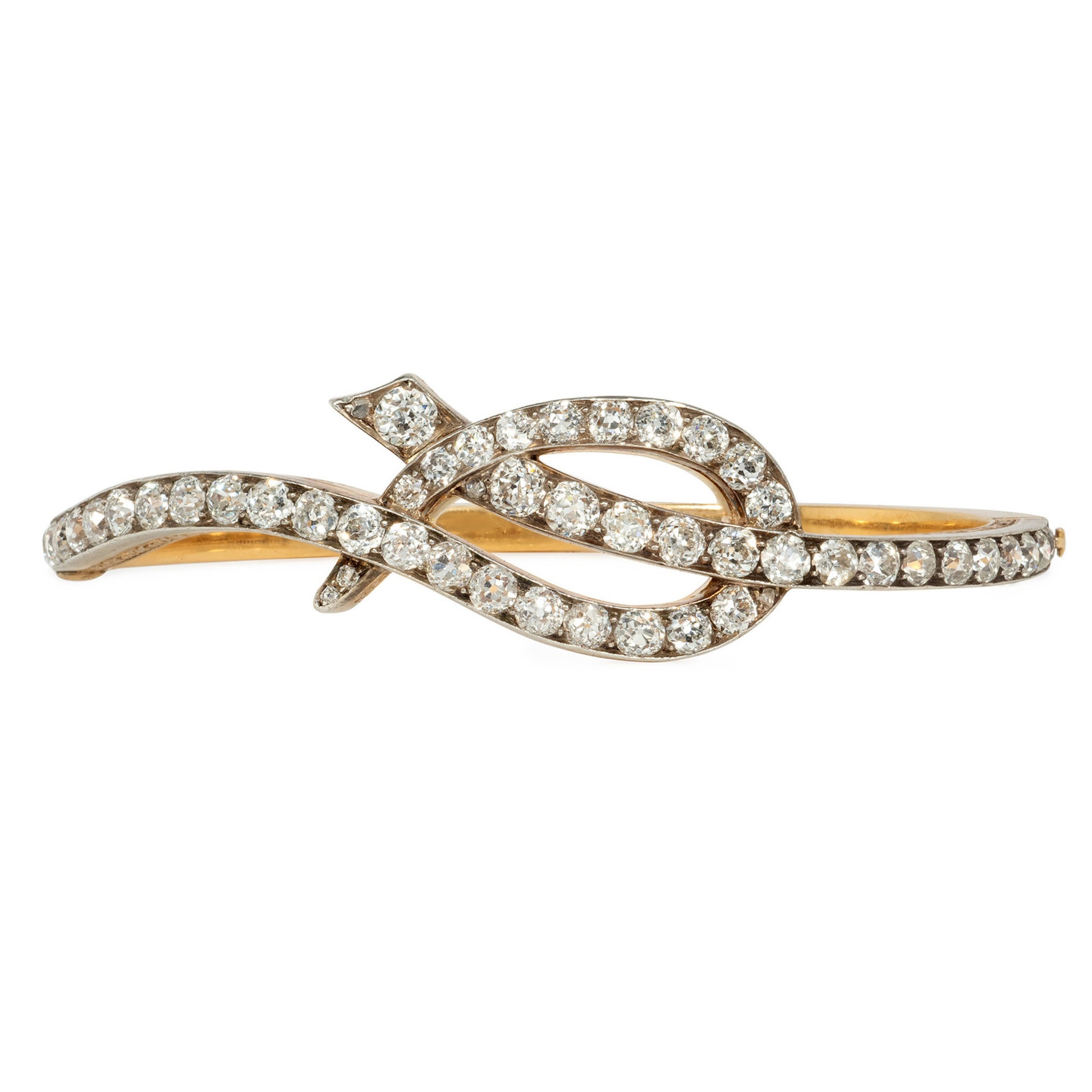 Victorian Silver & 18KT Yellow Gold Diamond Bracelet front