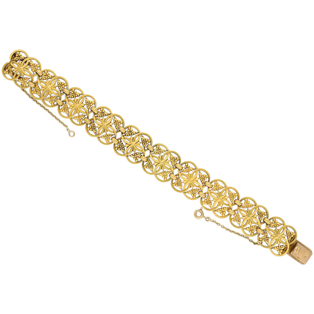 Wiese French Gothic Revival 18KT Yellow Gold Bracelet front