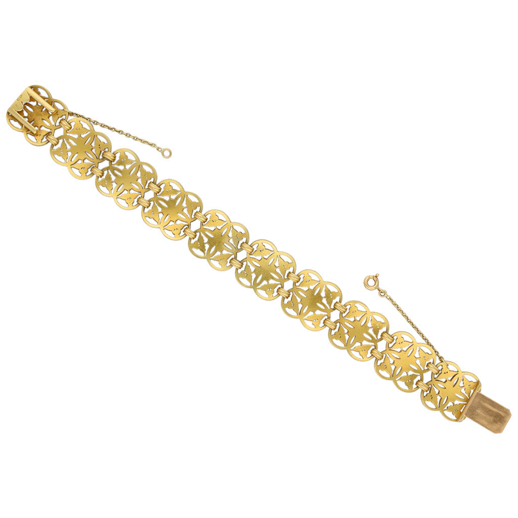 Wiese French Gothic Revival 18KT Yellow Gold Bracelet back