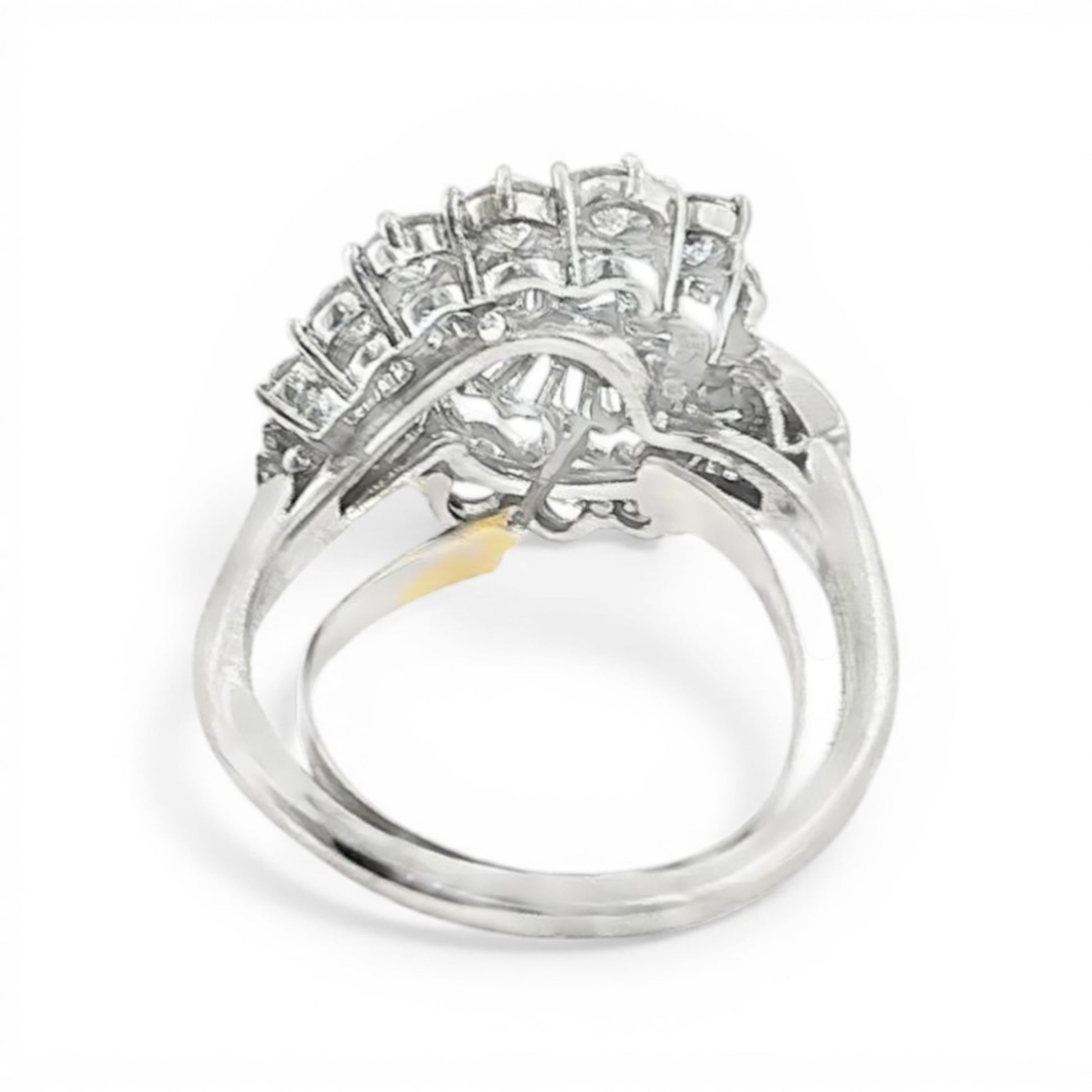 French 1950s Platinum Diamond Ring back