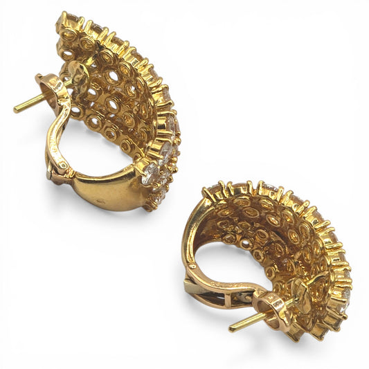 Cartier Paris 1970s 18KT Yellow Gold Diamond Earrings side