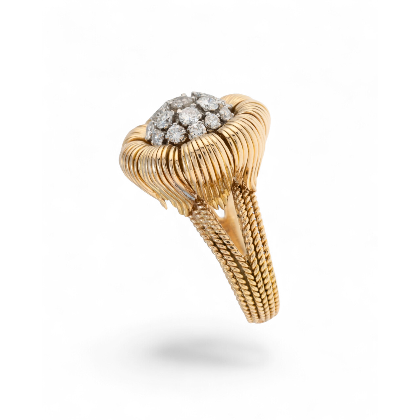 Balanche Monte Carlo 1950s 18KT White & Yellow Gold Diamond Ring side