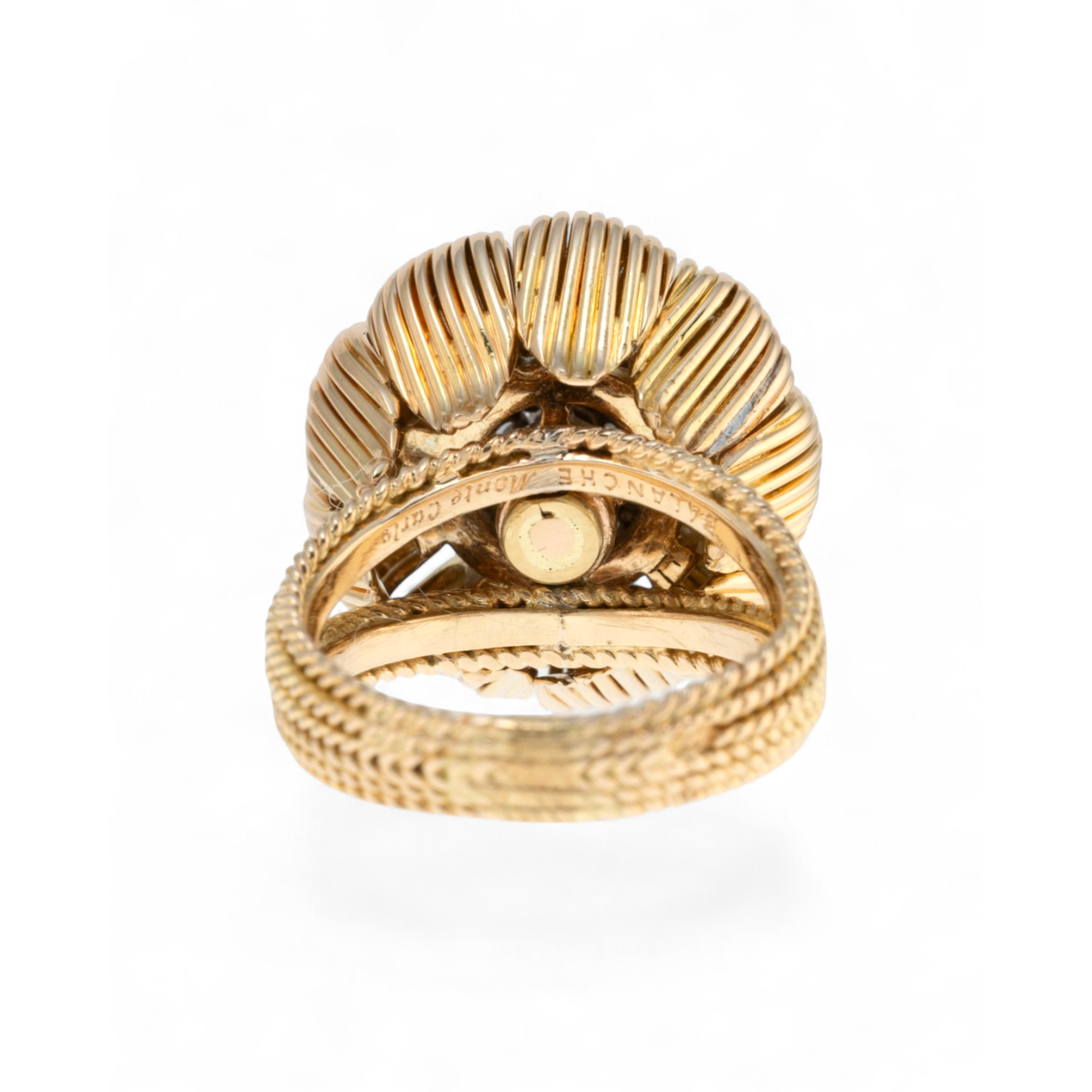 Balanche Monte Carlo 1950s 18KT White & Yellow Gold Diamond Ring back