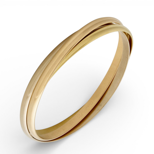 Cartier French Post-1980s 18KT Rose, White & Yellow Gold Trinity Bracelet front