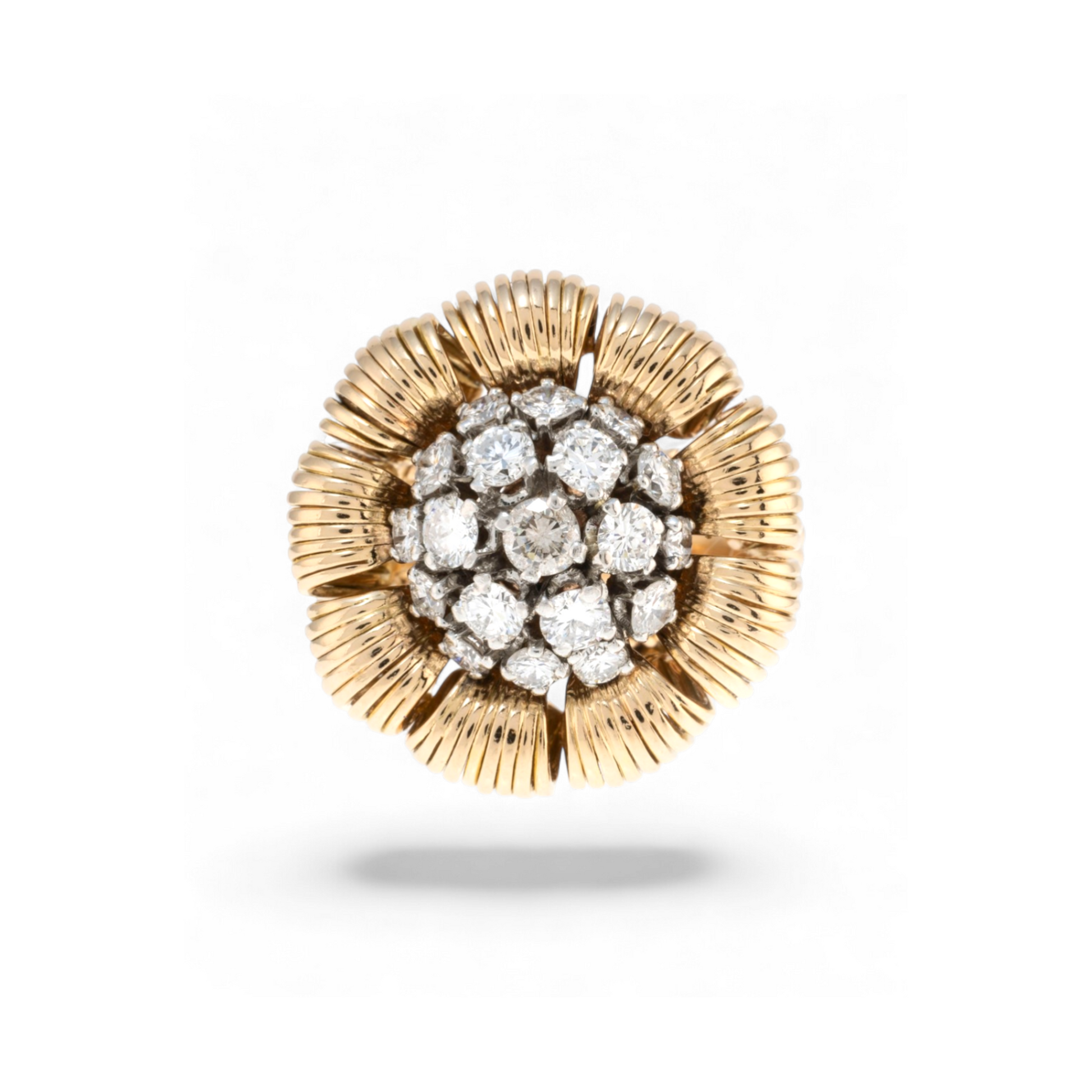 Balanche Monte Carlo 1950s 18KT White & Yellow Gold Diamond Ring front